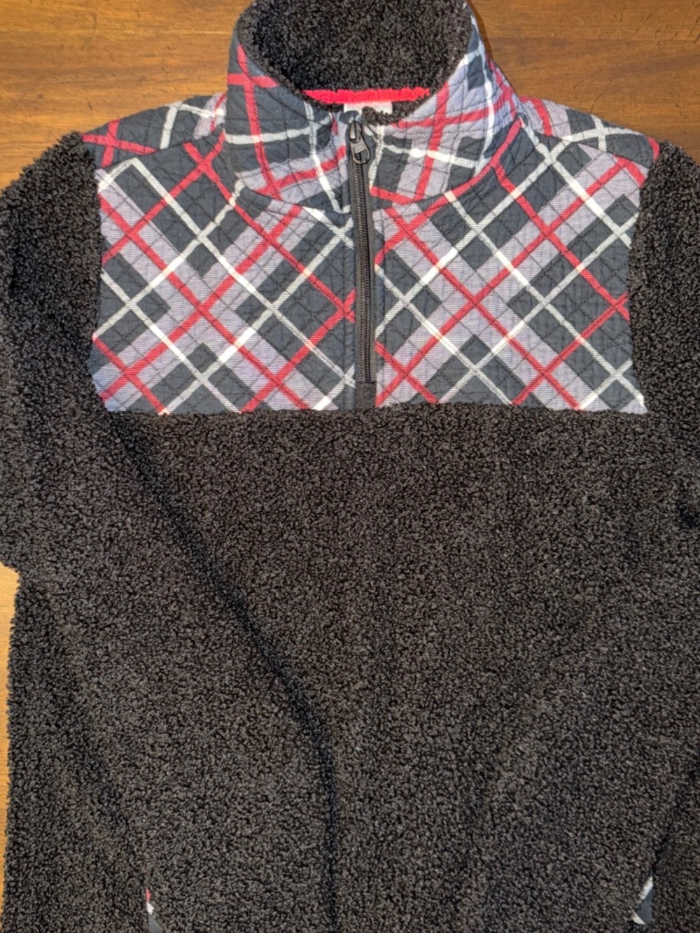 Vera Bradley Black Teddy Fleece Sweater Pullover Size Medium